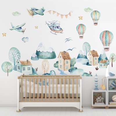 Дизайн детской комнаты – наклейки на стену или принты